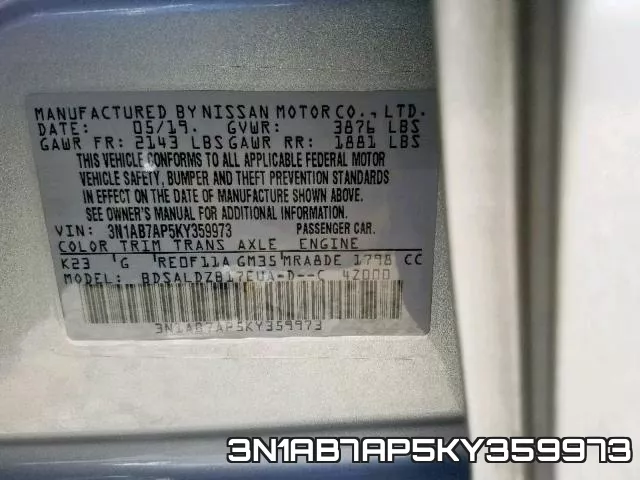 3N1AB7AP5KY359973 фото 2