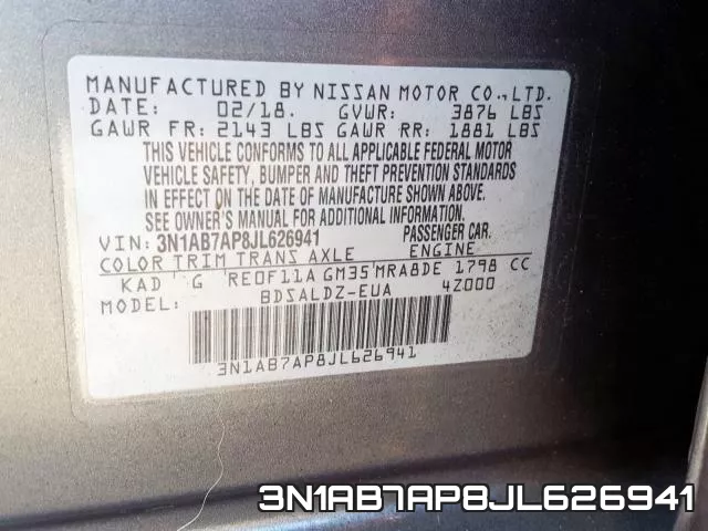 3N1AB7AP8JL626941 фото 2