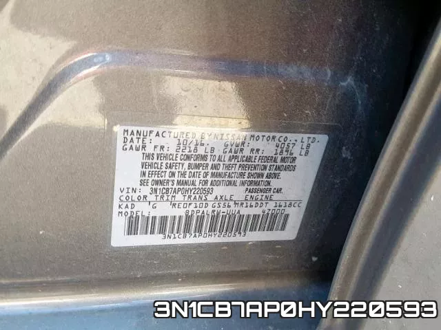 3N1CB7AP0HY220593 фото 2