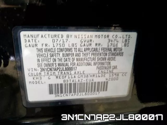 3N1CN7AP2JL800017 фото 2