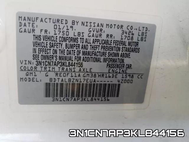 3N1CN7AP3KL844156 фото 2