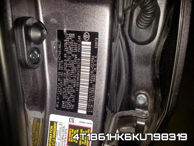 4T1B61HK6KU798319 фото 2
