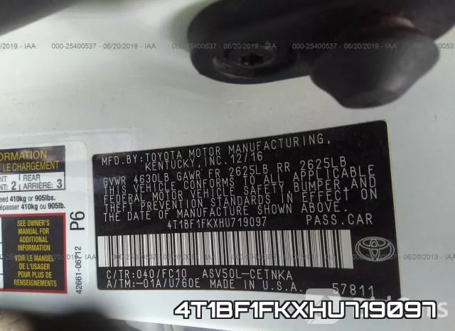 4T1BF1FKXHU719097 фото 10