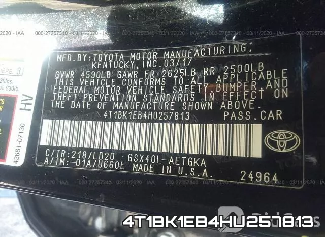 4T1BK1EB4HU257813 фото 10