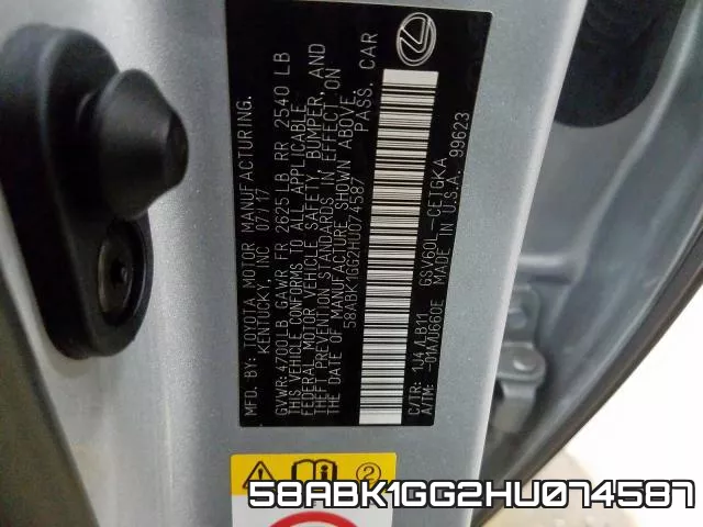 58ABK1GG2HU074587 фото 2