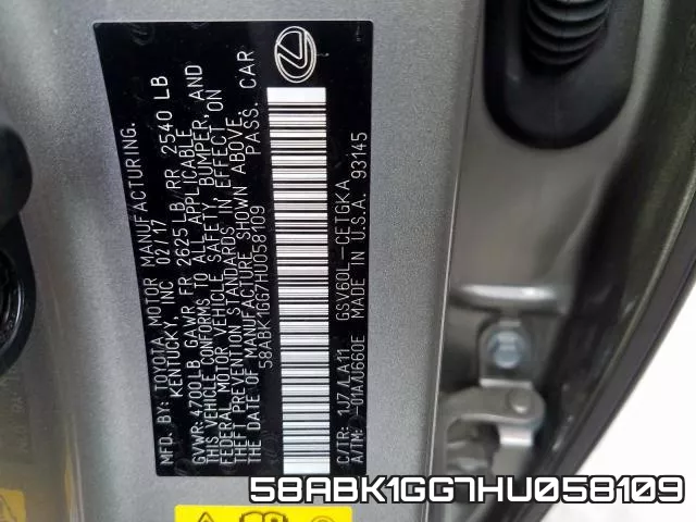 58ABK1GG7HU058109 фото 2
