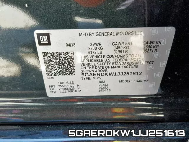 5GAERDKW1JJ251613 фото 2