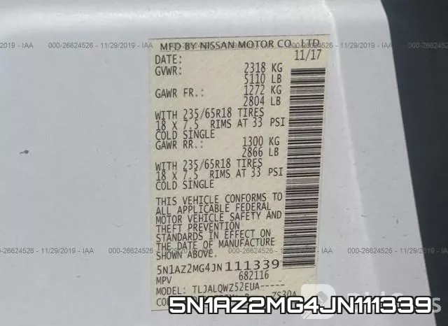 5N1AZ2MG4JN111339 фото 10