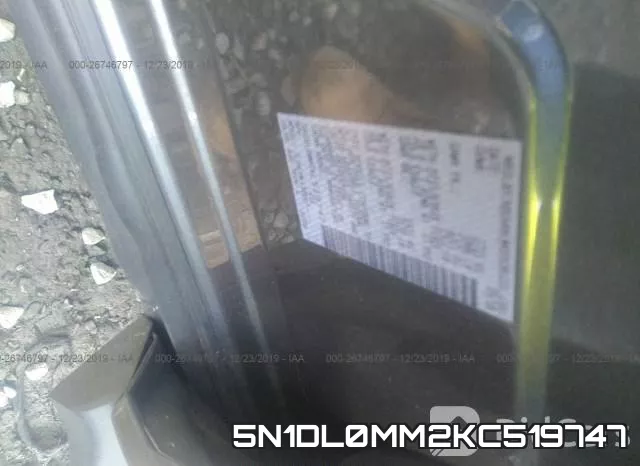 5N1DL0MM2KC519747 фото 10
