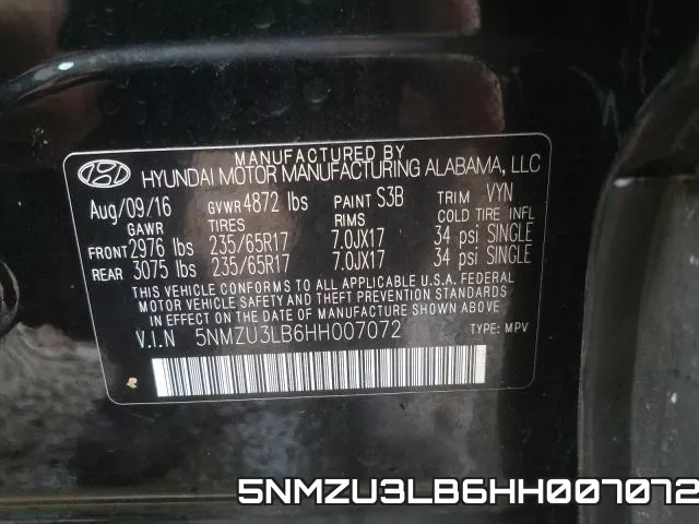 5NMZU3LB6HH007072 фото 2