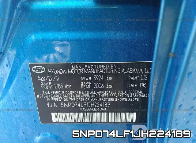 5NPD74LF1JH224189 фото 10