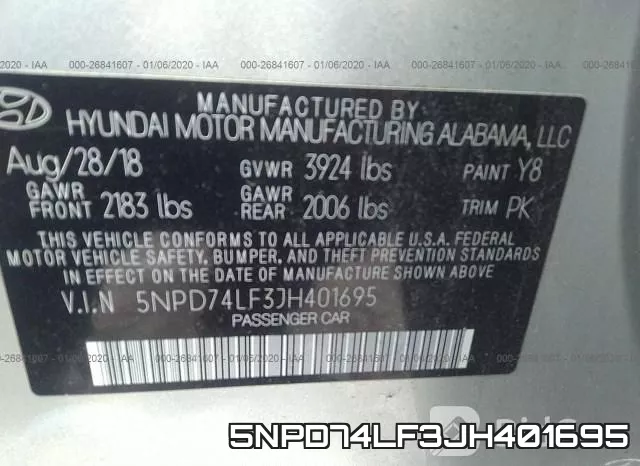 5NPD74LF3JH401695 фото 10