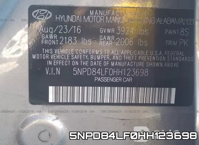 5NPD84LF0HH123698 фото 10