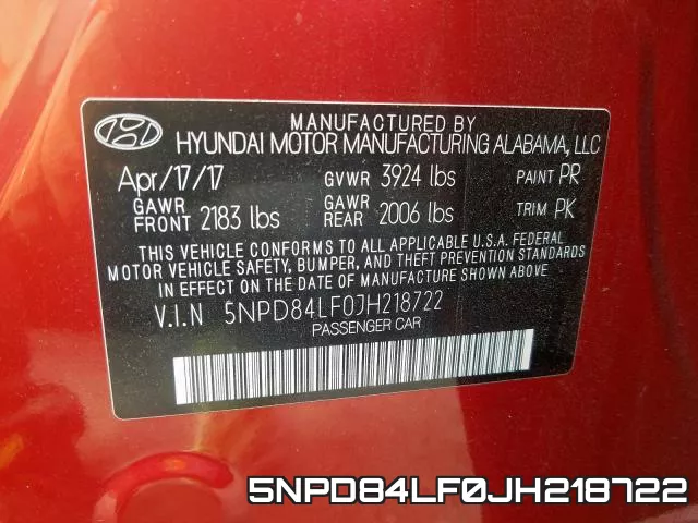 5NPD84LF0JH218722 фото 2