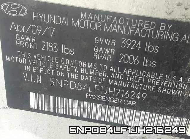 5NPD84LF1JH216249 фото 10