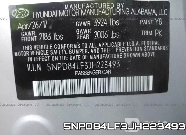 5NPD84LF3JH223493 фото 10