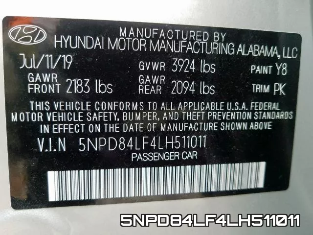 5NPD84LF4LH511011 фото 2
