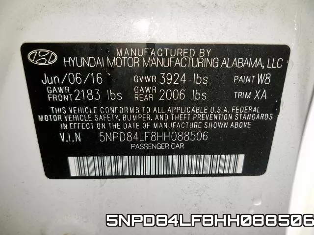 5NPD84LF8HH088506 фото 2