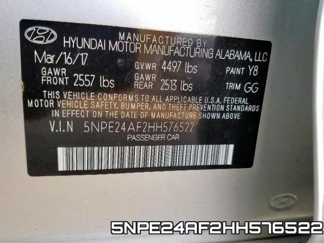 5NPE24AF2HH576522 фото 2