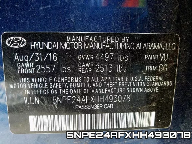 5NPE24AFXHH493078 фото 2