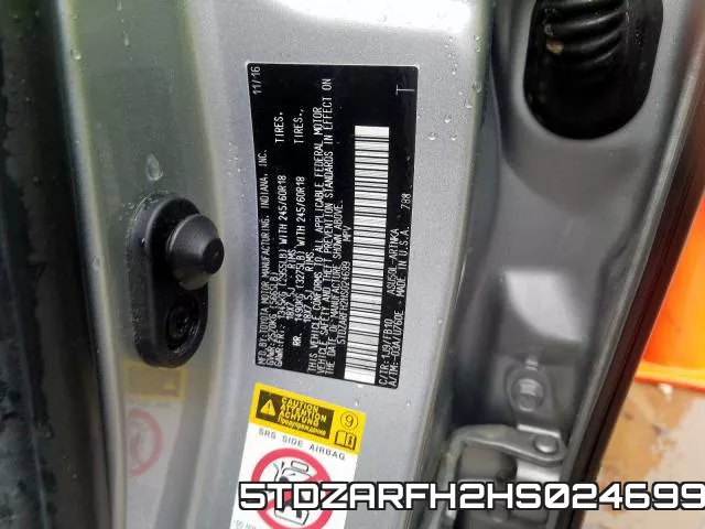 5TDZARFH2HS024699 фото 2