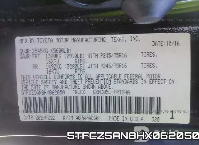 5TFCZ5AN8HX062050 фото 10