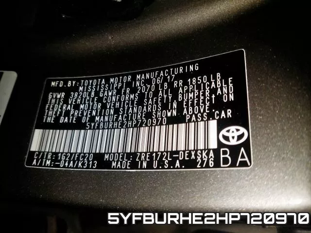 5YFBURHE2HP720970 фото 2