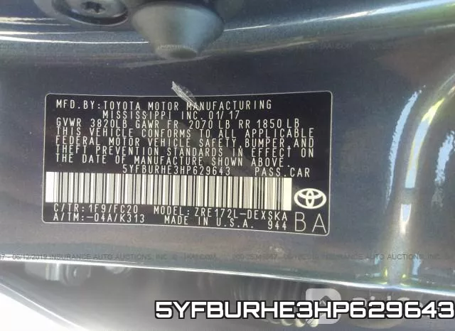 5YFBURHE3HP629643 фото 10