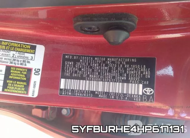 5YFBURHE4HP617131 фото 10