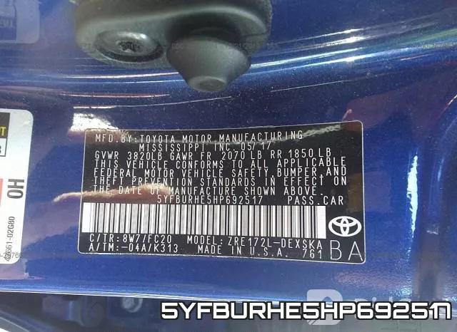 5YFBURHE5HP692517 фото 8