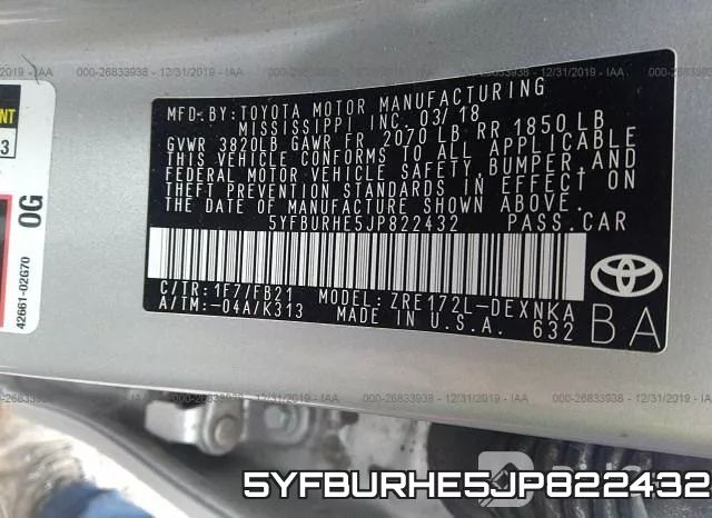5YFBURHE5JP822432 фото 10