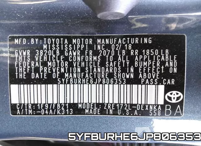 5YFBURHE6JP806353 фото 10