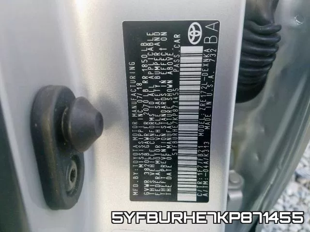 5YFBURHE7KP871455 фото 2