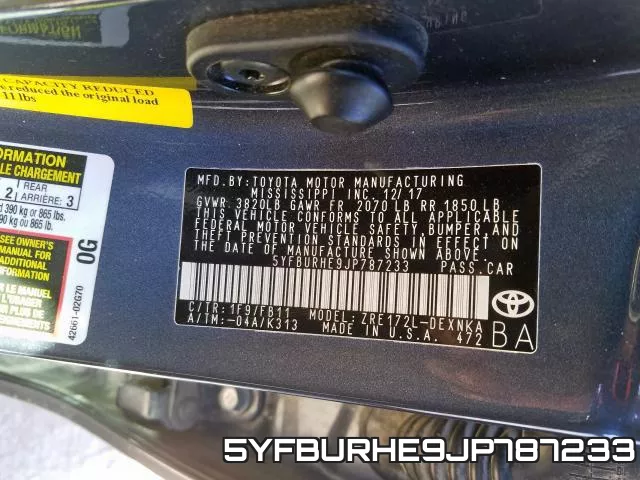 5YFBURHE9JP787233 фото 2