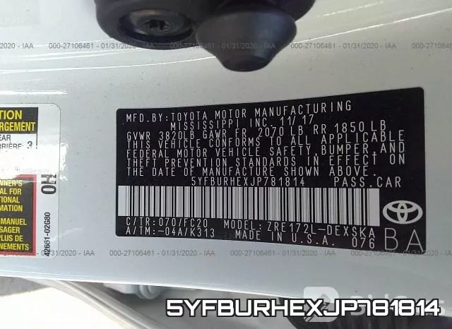 5YFBURHEXJP781814 фото 10