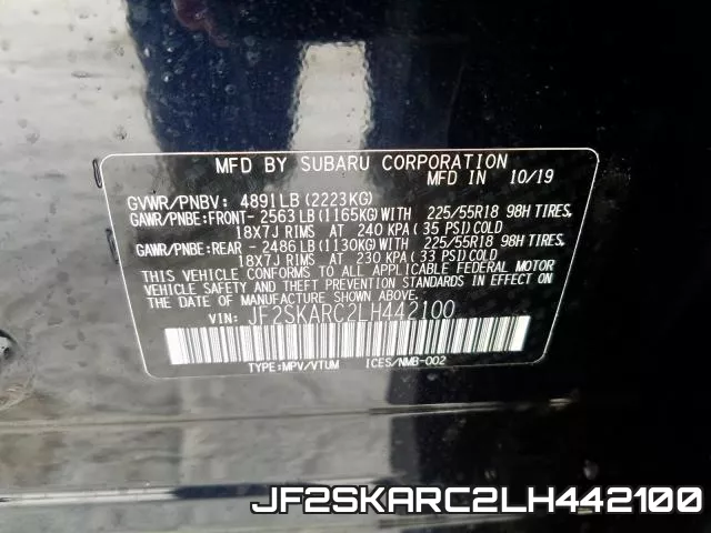 JF2SKARC2LH442100 фото 2