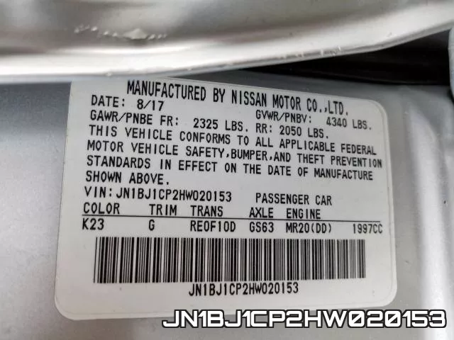 JN1BJ1CP2HW020153 фото 2