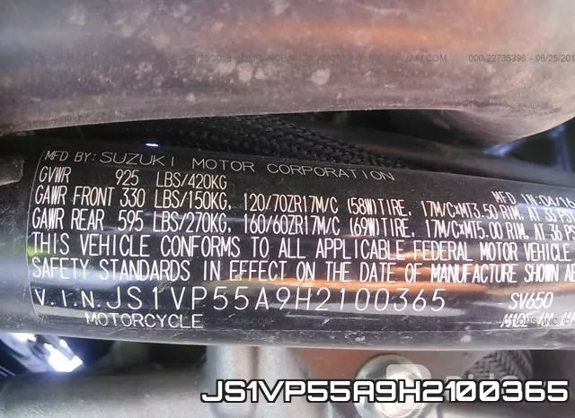 JS1VP55A9H2100365 фото 2