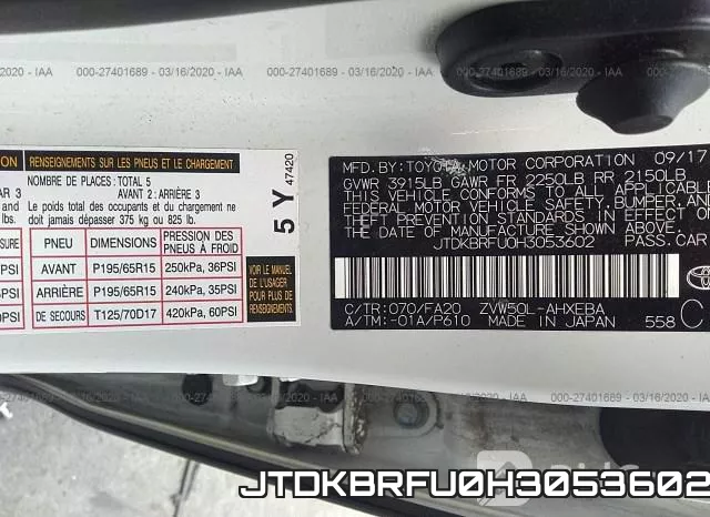 JTDKBRFU0H3053602 фото 10