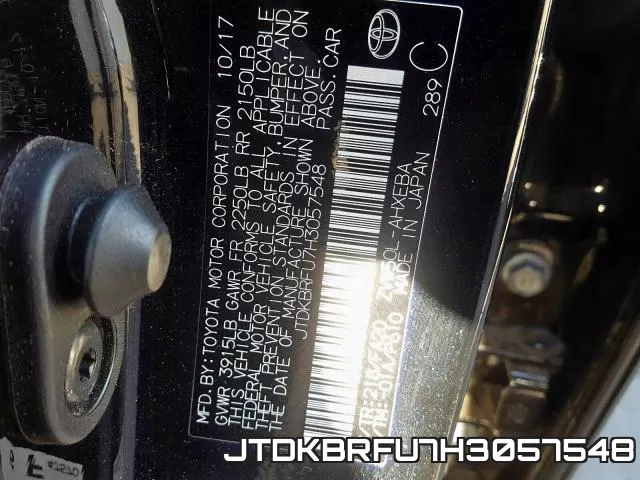 JTDKBRFU7H3057548 фото 2