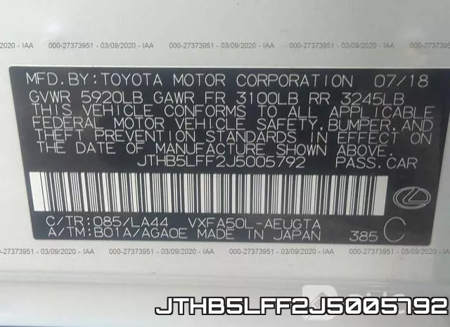 JTHB5LFF2J5005792 фото 10
