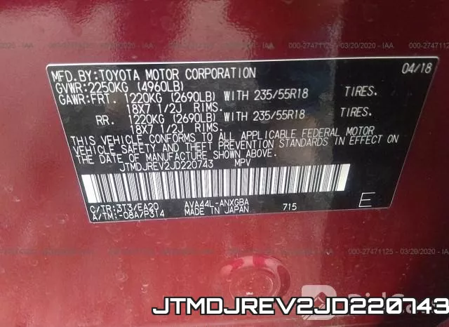 JTMDJREV2JD220743 фото 10