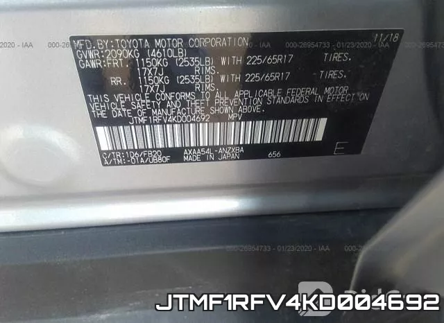 JTMF1RFV4KD004692 фото 10