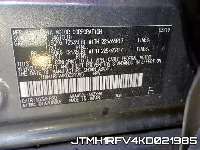 JTMH1RFV4KD021985 фото 2