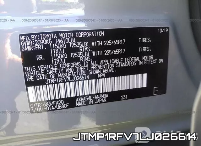 JTMP1RFV7LJ026614 фото 10