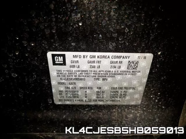KL4CJESB5HB059013 фото 2