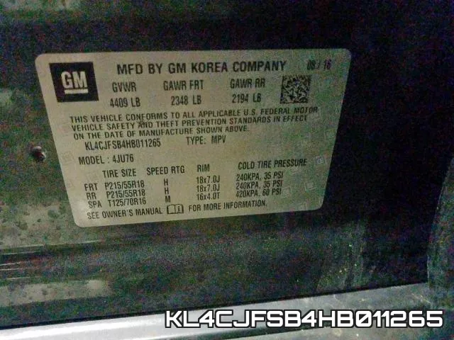 KL4CJFSB4HB011265 фото 2
