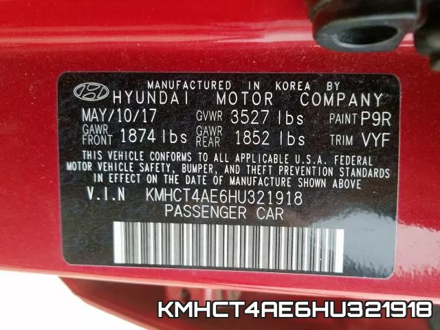 KMHCT4AE6HU321918 фото 2
