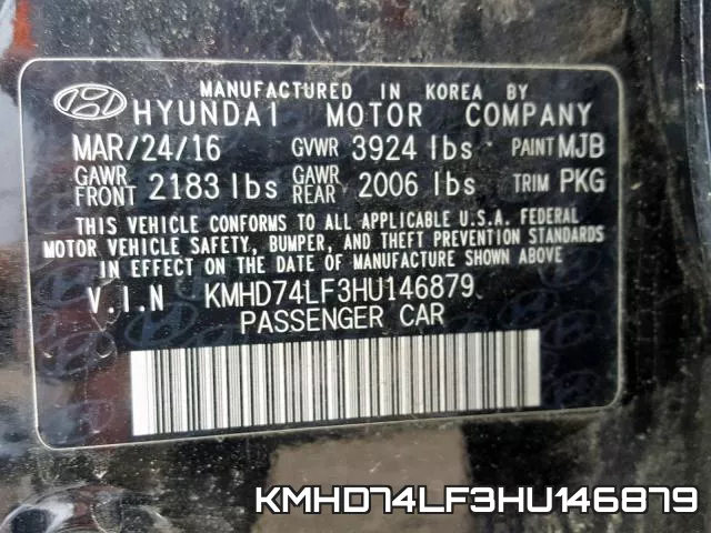 KMHD74LF3HU146879 фото 2