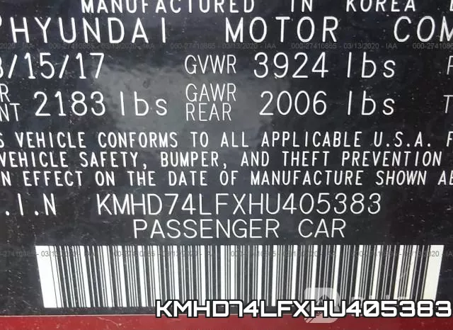 KMHD74LFXHU405383 фото 10